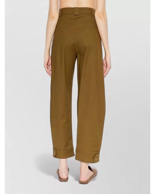 Max Mara Natural High Waist Cuffed Hem Nylon Silk Pants