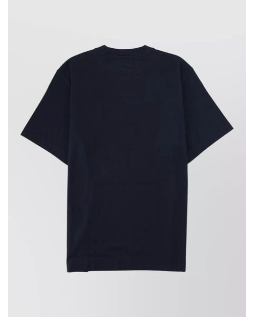 Burberry Blue Cotton Crew Neck Short Sleeve T Shirt for men