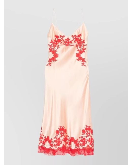 Ermanno Scervino Embroidered Strappy Midi Dress