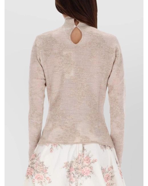 Ganni Natural Alpaca Slim-Fit Knitted Top