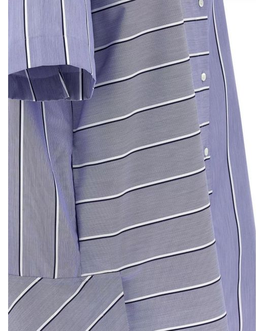 J.W. Anderson Purple Oversized High-Low Cotton Shirt Dress