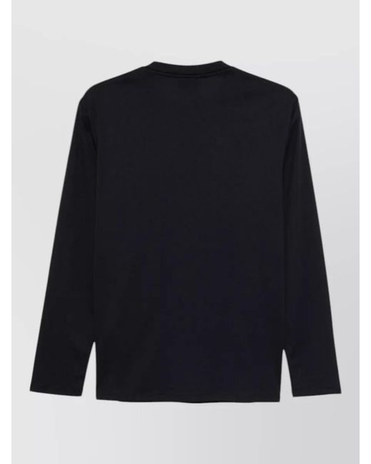 Emporio Armani Blue Cotton Logo Long-Sleeve T-Shirt for men