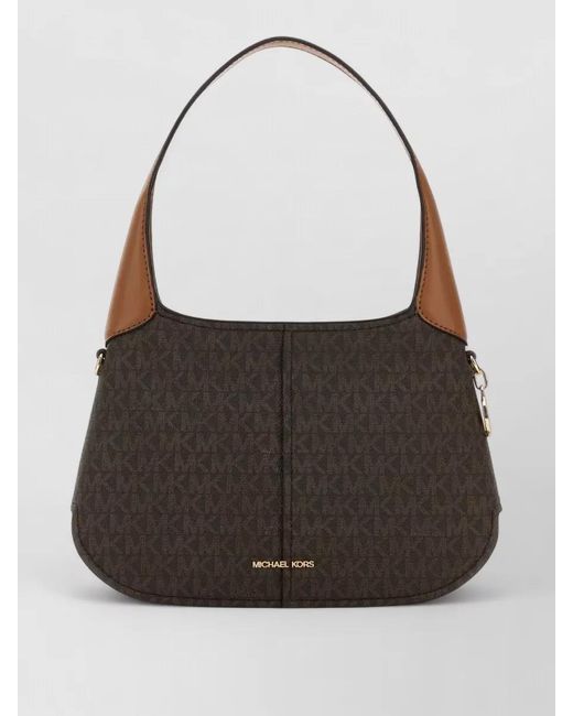 Michael Kors Black Printed Canvas Alice Shoulder Bag
