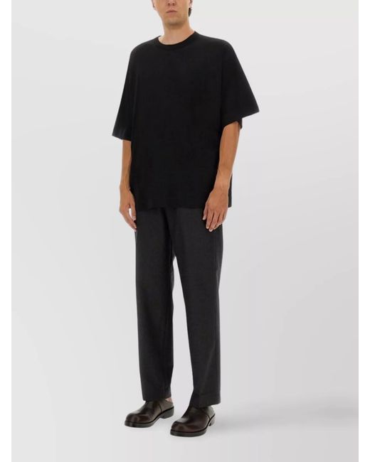 Dries Van Noten Black Wool Straight-Leg Trousers for men