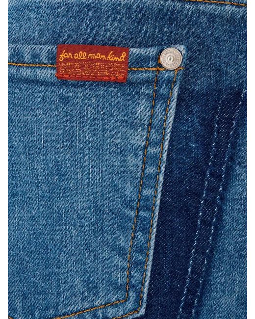 7 For All Mankind Blue Jeans Faded Effect Contrast Stitching Belt Loops