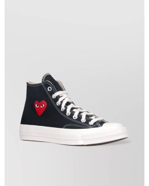 COMME DES GARÇONS PLAY Blue Canvas High Top Sneakers