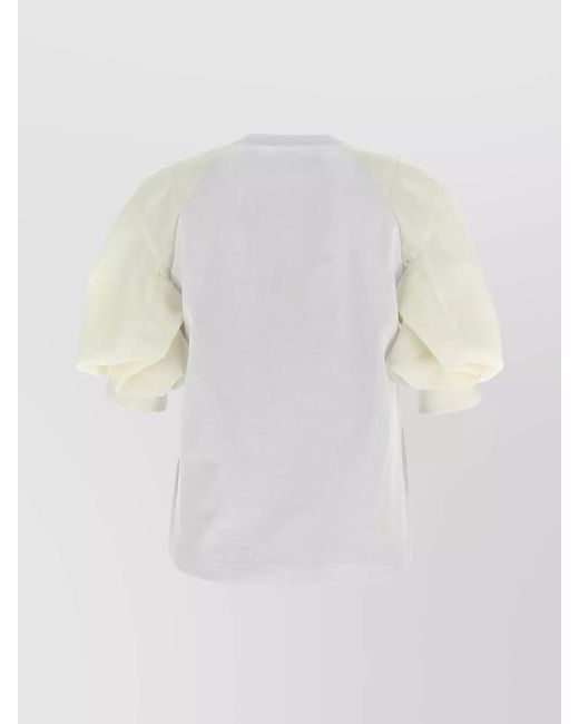 Sacai White Pocket Detail Crew Neck T-Shirt