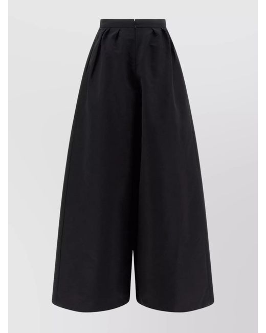 Carolina Herrera Blue Silk Wide-Leg Trousers