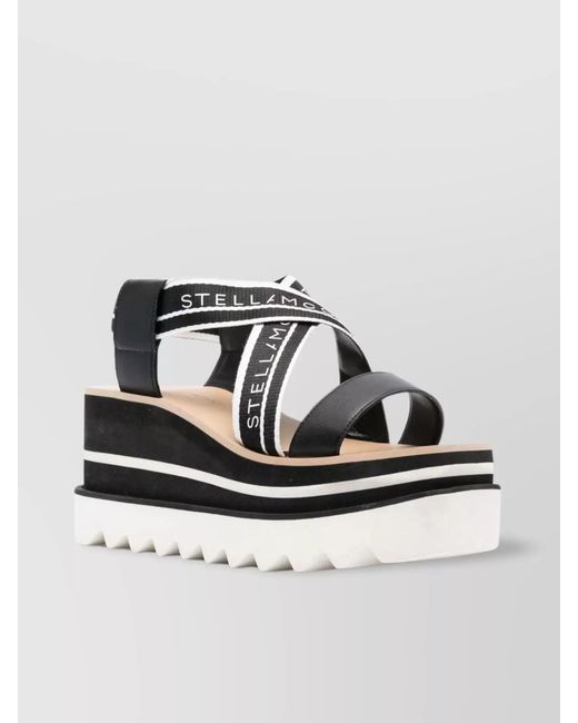 Stella McCartney Metallic Striped Platform Sandals