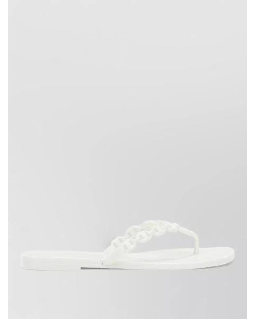 Tory Burch Natural Flat Sandals Braided Strap Open Toe