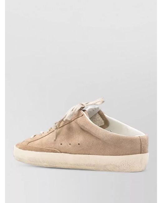 Golden Goose Deluxe Brand Natural Superstar Suede Sabot Lace Up Sneakers