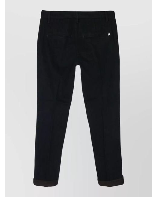 Dondup Blue Pants Belt Loops Rolled Cuffs Back Pockets for men