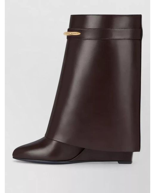 Givenchy Black Leather Wedge Ankle Boots