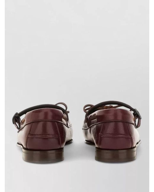 Hereu Brown Mary Jane Lorea Leather Bow Loafers