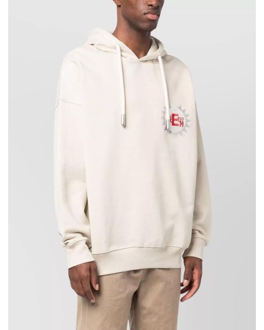 Emporio Armani White Cotton Logo Hoodie for men