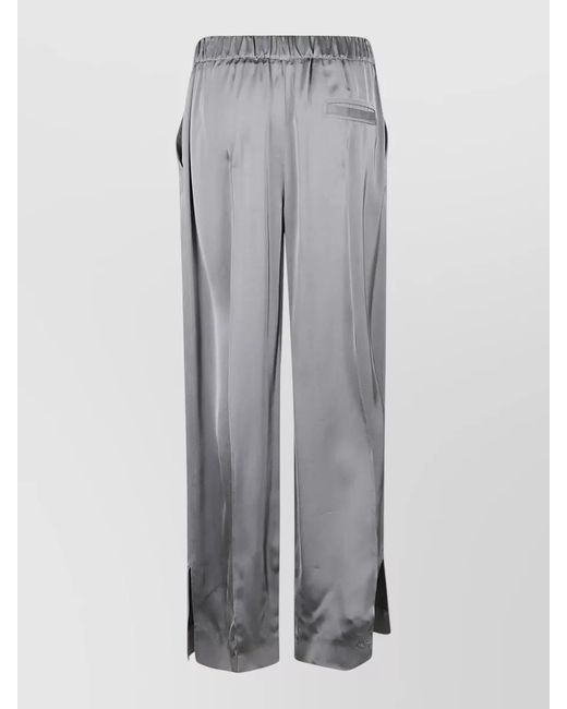 Jil Sander Gray Satin Lounge Trousers Side And Back Pockets