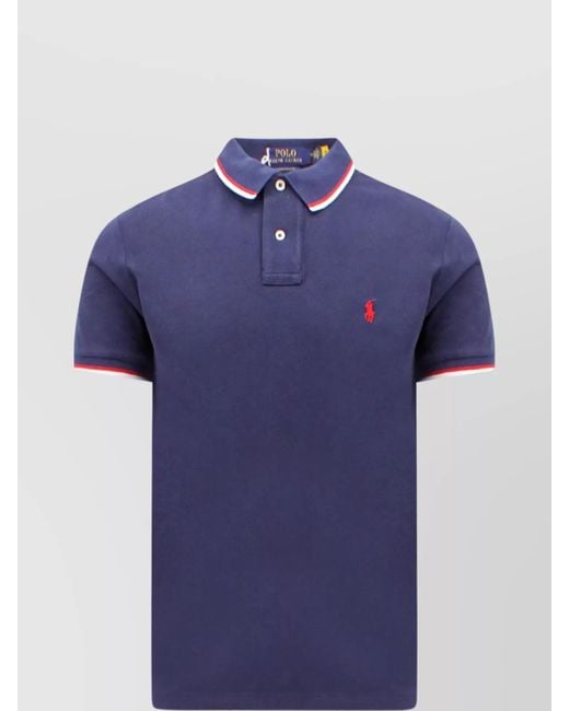 Polo Ralph Lauren Blue Cotton Slim-Fit Short-Sleeve Polo Shirt for men
