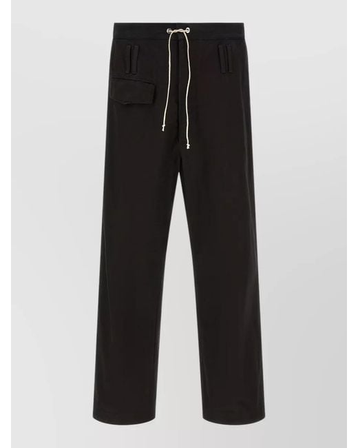 NAMACHEKO Black Cotton Wide-Leg Flared Trousers for men
