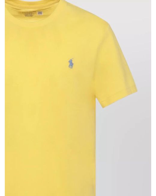 Ralph Lauren Yellow Crew Neck Cotton Short Sleeve T Shirt for men