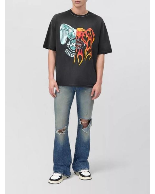 Amiri Black Spliced Logo T-Shirt for men