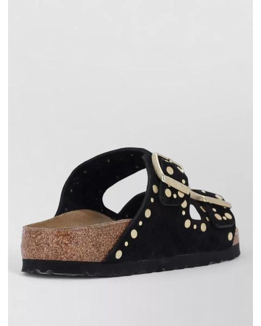 Birkenstock Black Leather Studded Sandals