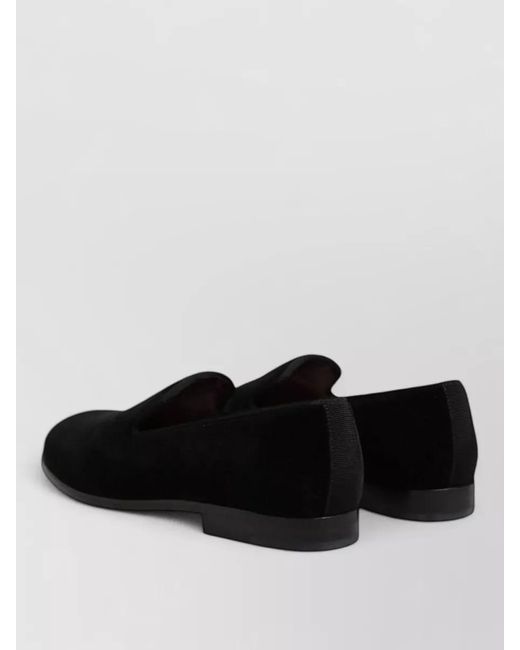 Dolce & Gabbana Black Velvet Slip-On Loafers for men