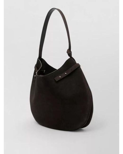 Emporio Armani Black Leather Bucket Bag Casual Style