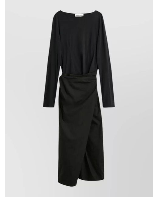 Our Legacy Black Cotton Twisted Wrap Maxi Dress