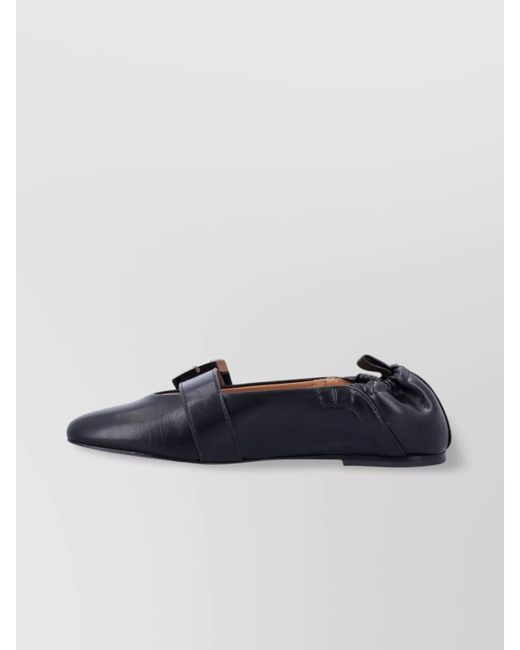 Ganni Blue Butterfly Strap Ballerina Shoes