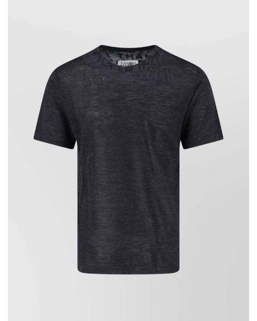 MM6 by Maison Margiela Black Wool Short-Sleeve T-Shirt for men