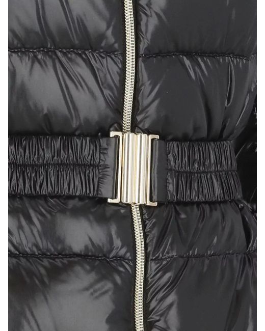Herno Black Padded Down Jacket Synthetic Fur