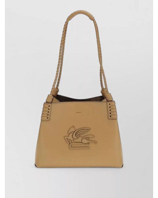 Etro White Calf Leather Tote Bag