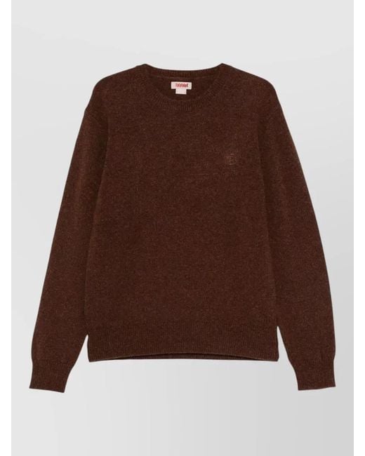 Baracuta Brown Virgin Wool Crew-Neck Jumper for men