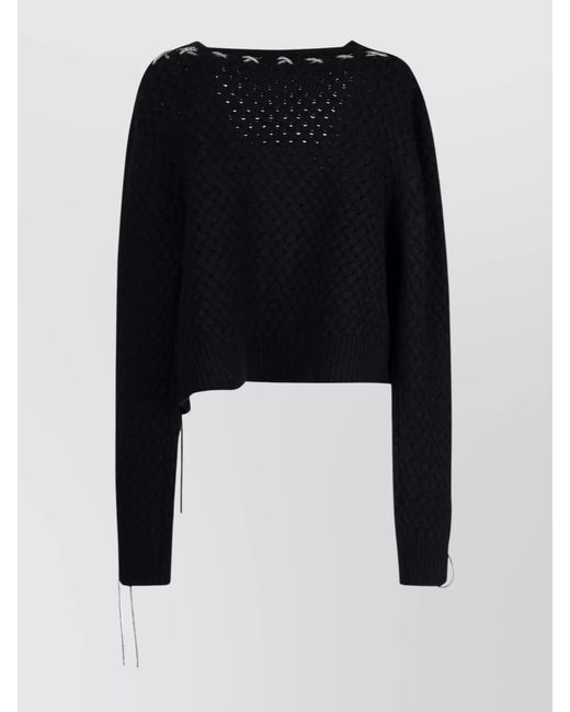 GIUSEPPE DI MORABITO Black Wool Knitted Top