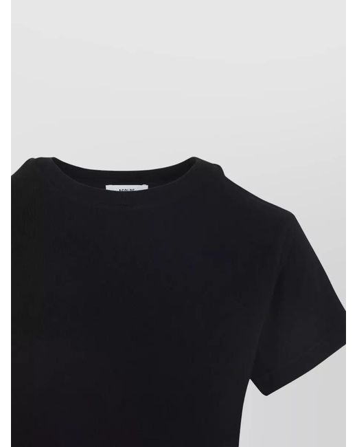 Agolde Black Ribbed Cropped T-Shirt