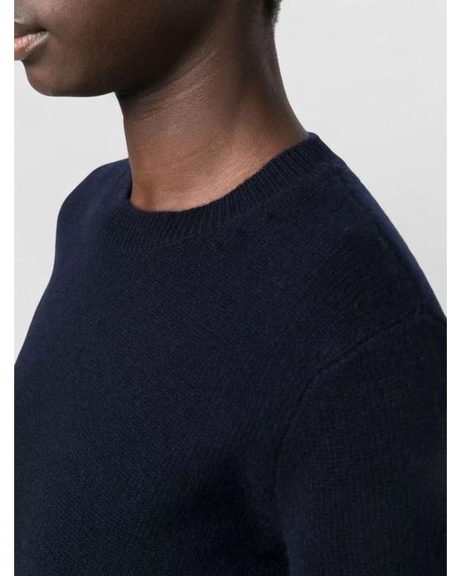Lisa Yang Blue Cashmere Fine Knit Crewneck Sweater