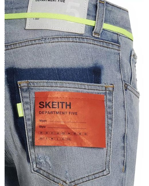 Department 5 Blue Skeith Jeans Straight Leg Five Pocket Belt Loops for men
