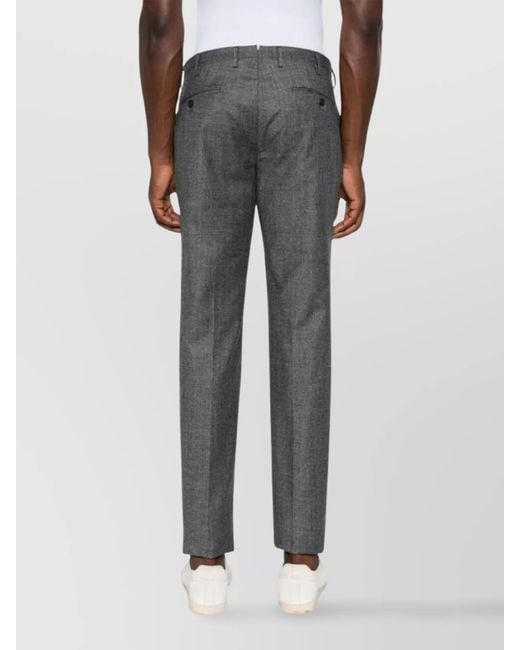 Incotex Gray Virgin Wool Straight-Leg Trousers for men