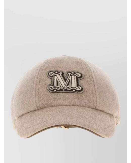 Max Mara Natural Cashmere Ordine Baseball Cap Curved Brim