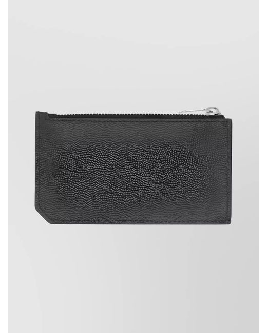 Saint Laurent Black Leather Card Holder for men