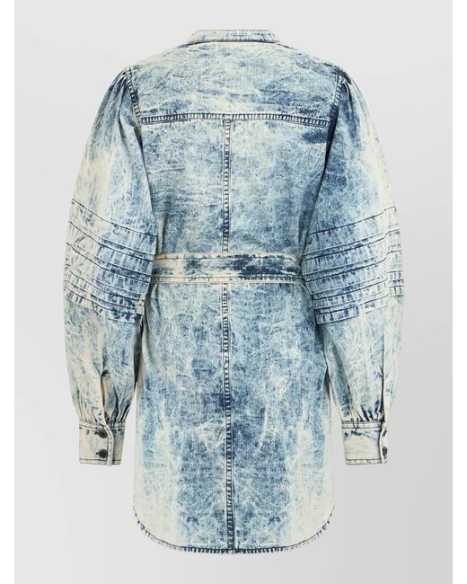 Isabel Marant Blue Midi Denim Shirt Dress Waist Tie