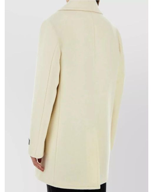 Prada Natural Wool Double-Breasted Coat
