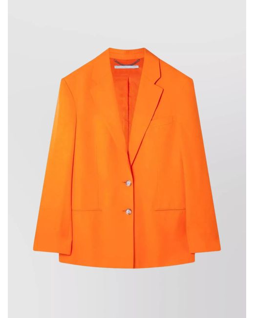 Stella McCartney Orange Viscose Oversized Single-Breasted Blazer