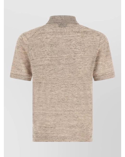 Brunello Cucinelli Natural Linen Cotton Polo Shirt for men