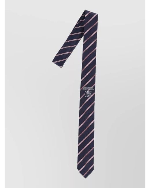 Thom Browne Blue Formal Slim Striped Pattern Neck Ties for men