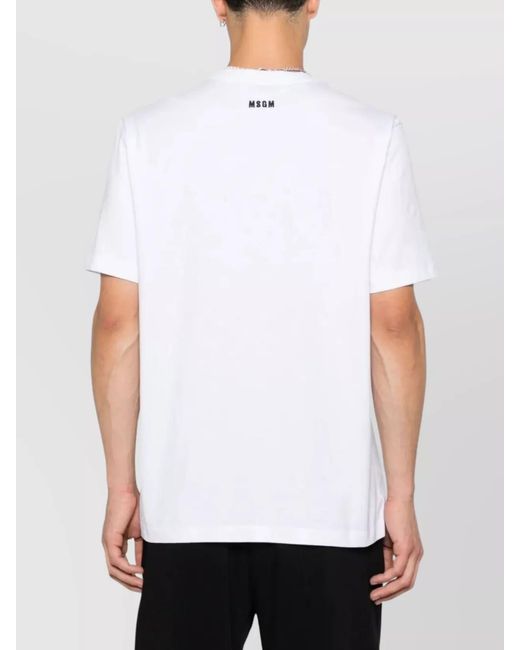 MSGM White Follow The Rabbit Cotton Regular-Fit T-Shirt for men