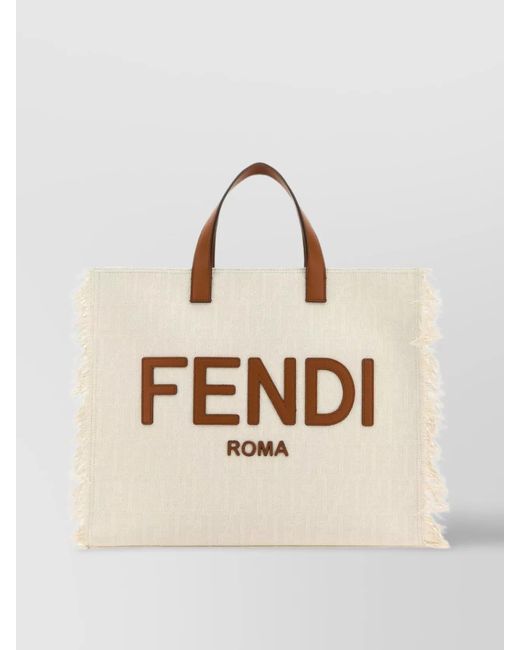 Fendi Natural Jacquard Tote Bag for men