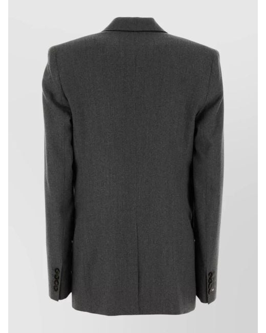 Stella McCartney Black Flannel Double Breasted Blazer Tailored Fit