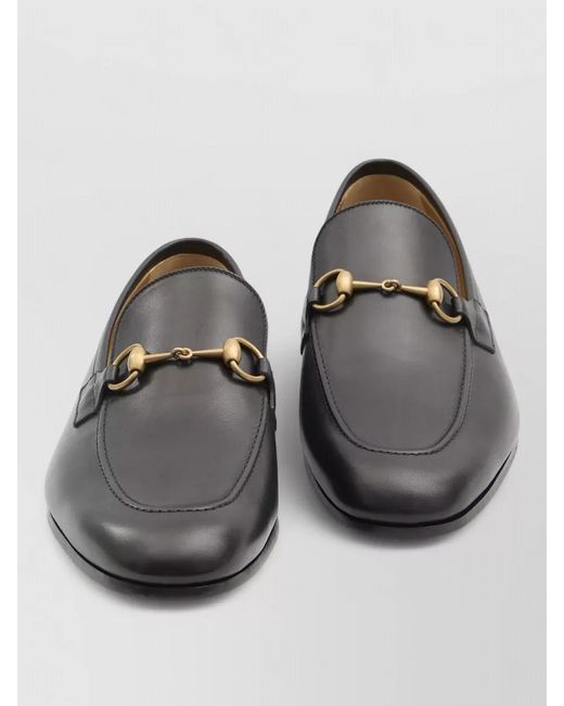 Gucci Gray Leather Loafers for men
