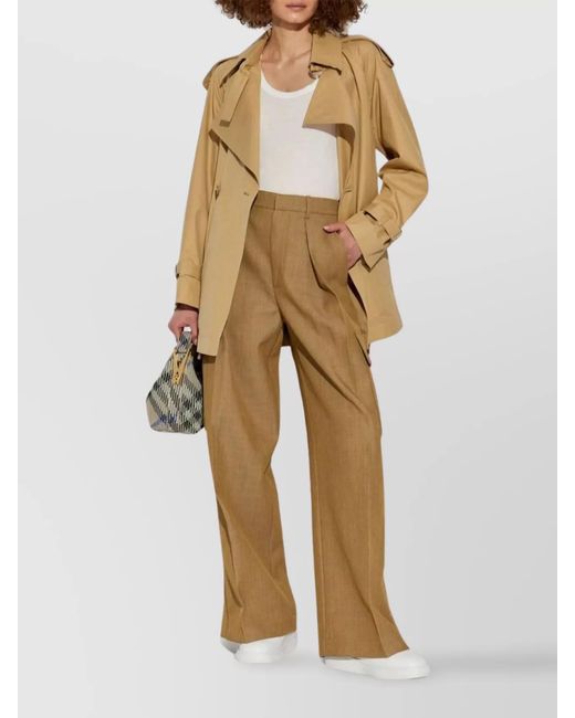 Burberry Natural Cotton Double-Breasted Belted Trench Jacket